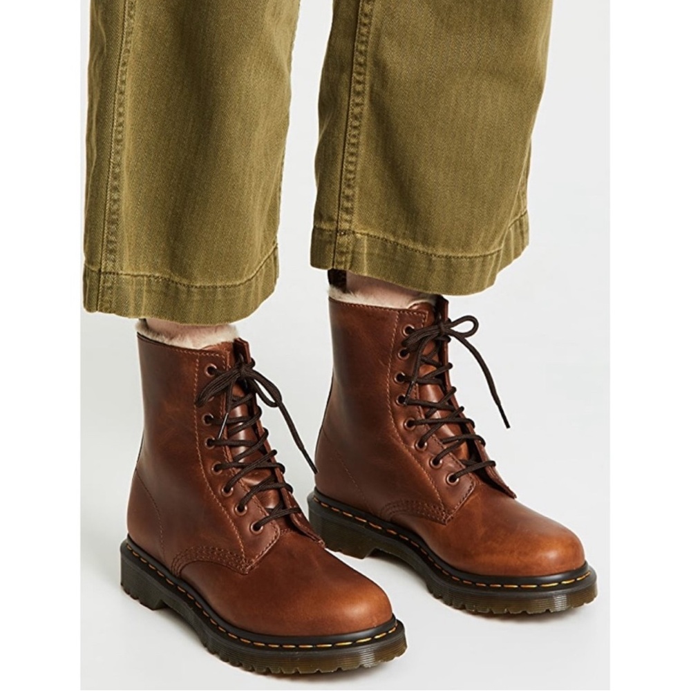 Dr. Martens Brown Leather Lace-Up Ankle Boots